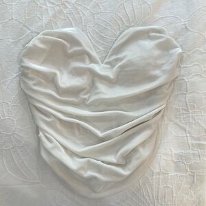 Heart-Shaped White suede Fabric Accent